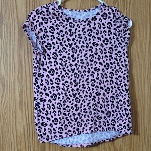 Children's Place Pink Leopard Print High Low Top Size XL 14